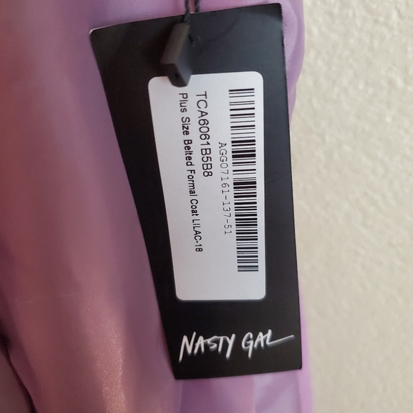 Nasty Gal Collection Plus Size Purple Belted Maxi Long Festival Winter Coat - Picture 7 of 16